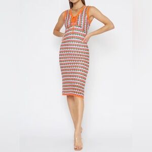 4SI3NNA Multicolor Crochet Midi Dress